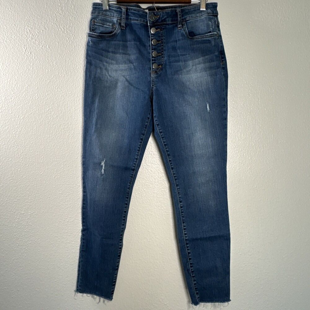Kut from the Kloth Donna Jeans Women's 12 High Rise Ankle Skinny Raw Hem